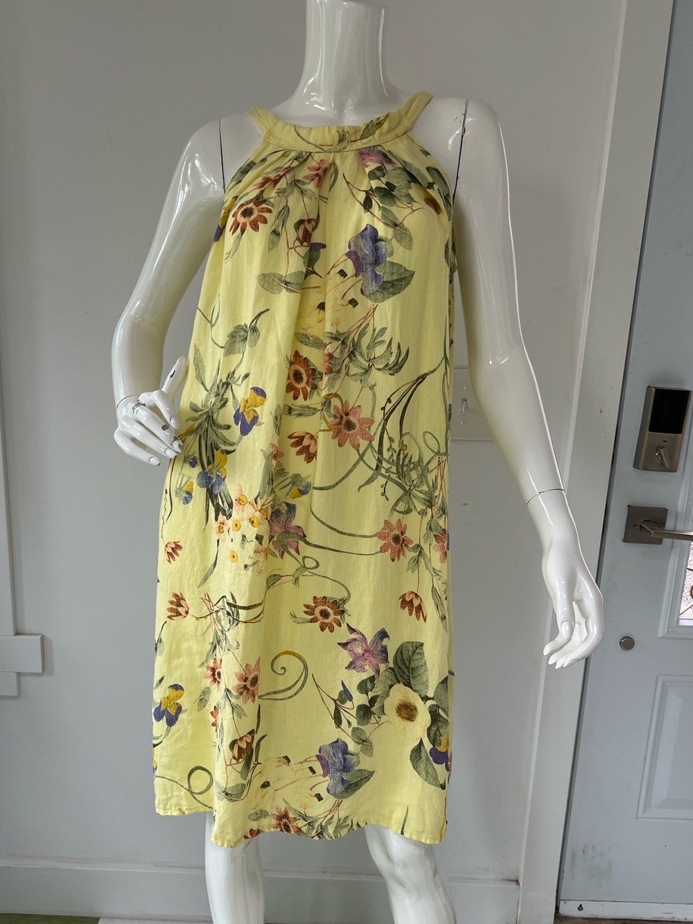 Bellambra 100% Linen Halter Midi Dress Made in Italy Cottage core size medium